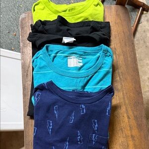 Cat & Jack Kids' T-Shirt Set - Neon Green, Black, Blue, Navy